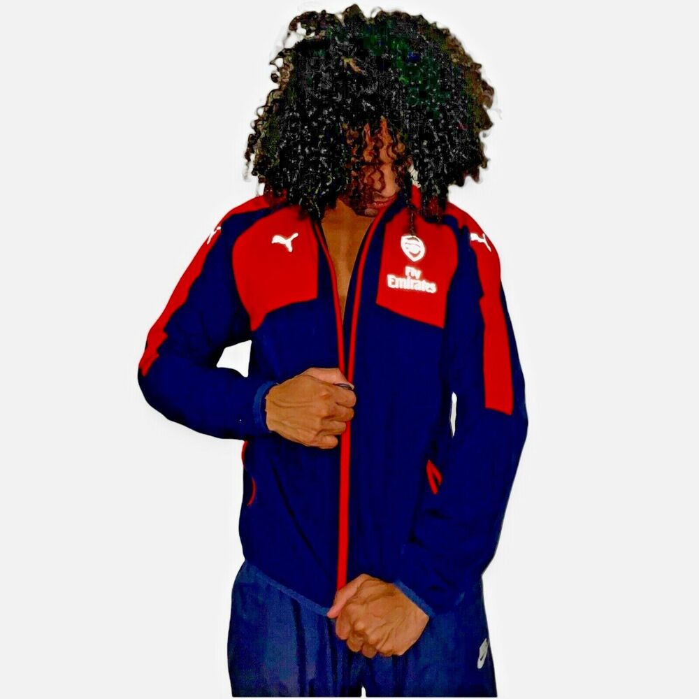 Puma Vintage Arsenal Club Walk Out Soccer Football Training Jacket Red Blue S